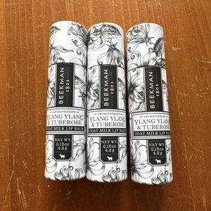 Beekman 1802 Lot Of 3 Ylang Ylang & Tuberose Goat Milk Lip Balm 0.15 oz New - Picture 1 of 4
