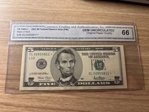 2003 $5 DOLLAR STAR NOTE FR #1989-L PMG GEM UNC 66EPQ  - Picture 1 of 2