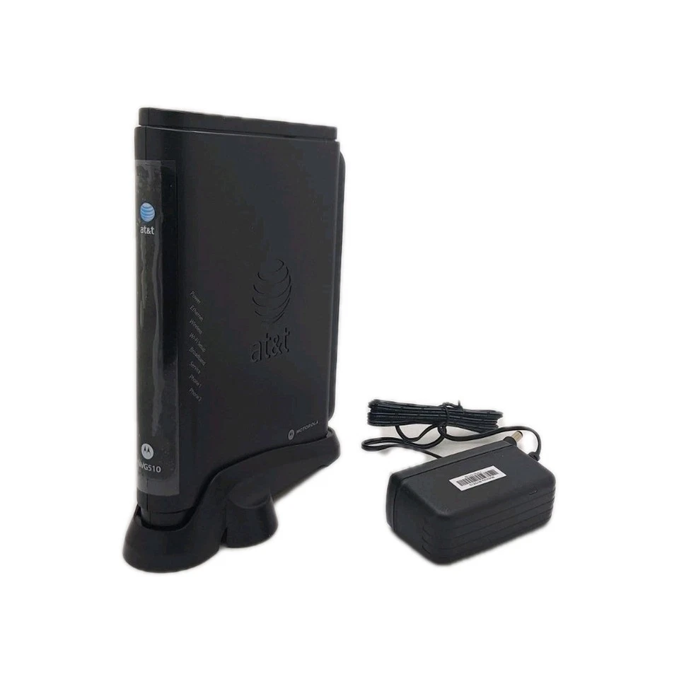 Motorola NVG510 ATT Modem Wireless DSL Router used 581862-001 adapter & Stand - Image 1 of 3