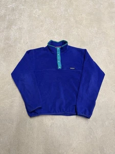 Vintage 1990s Patagonia Synchilla Made In USA Size Men XL Purple Blue Snap - Picture 1 of 6