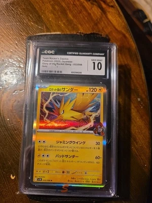 CGC 10 Team Rocket's Zapdos Holo 033/098 Glory of the Rocket Gang sv10 Pokemon - Image 1 of 2