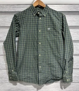 Ariat Pro Series Boys Shirt Size Large Plaid Western Cowboy Ranch Casual Preppy  - Picture 1 of 6