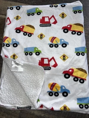 119741 Manta polar para bebé Lovey construcción camión volquete cemento retroexcavadora tractor Foto 1 de 4