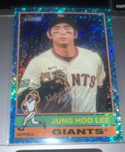 2025 Topps Heritage Jung Hoo Lee #112 Blue Sparkle Refractor Giants - Picture 1 of 2