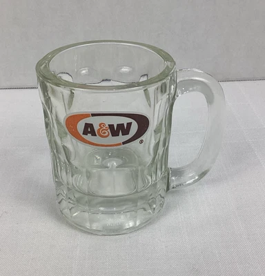 Высокая сувенирная стеклянная кружка A&W Root Beer с логотипом AW 4,25 дюйма - Изображение 1 из 4