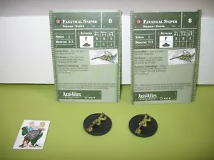 =Axis & Allies Miniatures BASE SET II Fanatical Sniper 2 PIECES with cards 8/45= - Picture 1 of 1