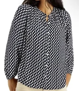 Tommy Hilfiger Woman Size XL Ditzy Floral Poet Blouse Boho Whimsigoth Office - Picture 1 of 13