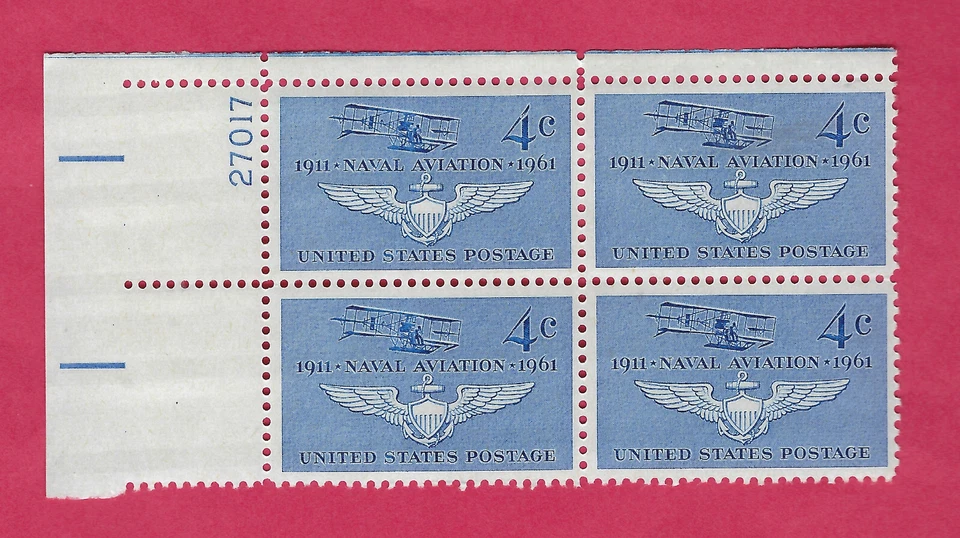 US STAMPS SCOTT 1185  4¢ NAVAL AVIATION  MINT  NH   PB 4  1961 - Image 1 of 2