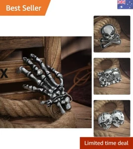 Unisex Large Skull Rodeo Belt Buckle – Vintage Silver Charm for Every Outfit - Picture 1 of 7