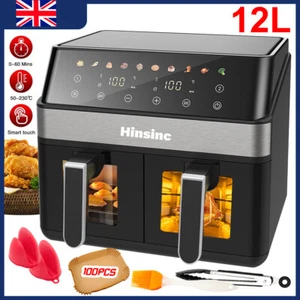 12L Dual Zone Digital Air Fryer Oven Cooker Oil Free Low Fat with 100 Tray Large - Picture 1 of 17
