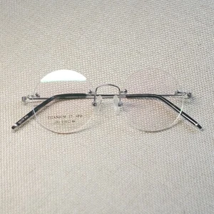 Brand new Rimless Glasses Men eyeglasses Round glasses frame Titanium eyeglasses - Picture 1 of 9