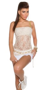 Sexy Koucla Spitzenbandeau Top zum binden Beige Gr.38 - Picture 1 of 8
