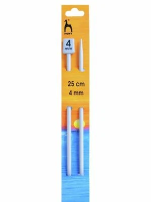 Pony Single Ended Pointed Knitting Needles 10" Metal Plastic 25cm