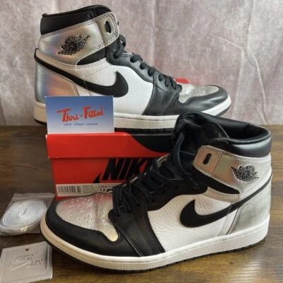 Jordan 1 High OG Metallic Silver Toe Size 12W 10.5 CD0461-001 Authentic Women’s - Image 1 of 4