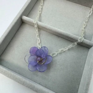 Authentic CHANEL Camellia Necklace Coco Mark Flower 01P Used Japan 115150 - Picture 1 of 12