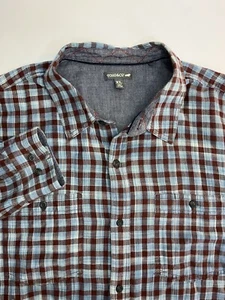 Toad & Co Flannel Shirt Men’s Size XL Blue Red Plaid Long Sleeve Casual Flaw - Picture 1 of 9