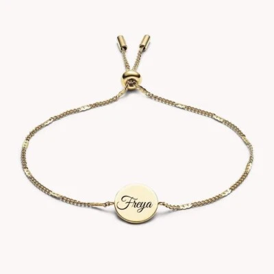 Pulseira de aço inoxidável personalizada personalizada nome letra data gravada joias - Imagem 1 de 4