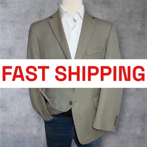 STAFFORD 42R Mens Blazer Sport Coat Tan Brown Classic Fit 2-Button Jacket - Picture 1 of 14