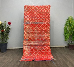 Vintage 3x7 Geometric Moroccan Hand-knotted Area Rug Unique Tribal Carpet - Picture 1 of 15