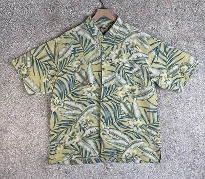 Camisa Tommy Bahama Para Hombre L Mezcla Seda Manga Corta Bambú Botón Hawaiana Foto 1 de 4