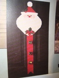 Doorbells in Plastic Canvas 3 Pc Precut 12" x 9" Santa Claus Face w/Pattern - Picture 1 of 3
