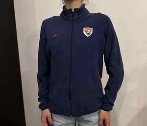VINTAGE 2000s NATIONAL TEAM USA SOCCER FLEECE JACKET TRAINING SOCCER WOMEN NIKE - Picture 1 of 13