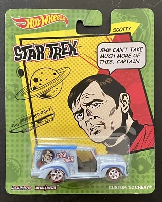 Camión Chevy Hot Wheels Real Riders Star Trek Custom '52 2013 azul nuevo en caja Foto 1 de 2