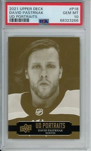 2021 Upper Deck David Pastrnak Portraits PSA 10 Pop 1 - Picture 1 of 2