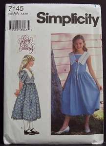 De Colección Simplicity Niñas Ediciones Raras Elegante Vestido Patrón de Costura 7,8,10 7145 Fuera de imprenta - Imagen 1 de 2