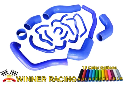 Silicone Hoses For Toyota Supra JZA80 2JZ-GTE VVTi Twin Turbo 1997-2002 BLUE - Image 1 of 4