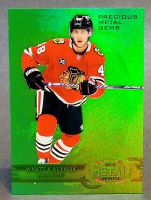 2021-22 Metal Universe Retro Green Precious Metal Gems #R-42 Wyatt Kalynuk 9/10 - Image 1 of 2