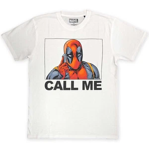 Deadpool Call Me T-Shirt White - Picture 1 of 6