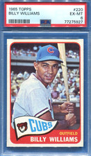 1965 Topps #220 Billy Williams Chicago Cubs HOF Dead Centered, Sharp Card PSA 6