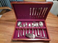 Holmes and Edwards 48 Piece Silver Dining Set w/ Wooden Box