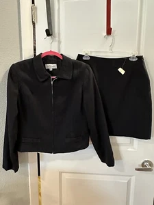 NWT Toto N Ko Petite Women’s Blazer 12P & Skirt 10P Black 2 Piece Skirt Suit - Picture 1 of 9