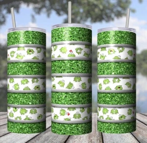 Frogs / Faux Glitter / Spring / Gifts/ 20 Oz Skinny Straight Tumbler - Picture 1 of 1