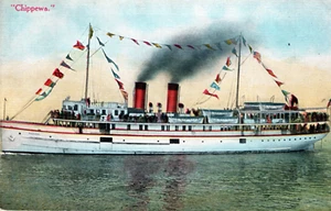 Steamship Chippewa Great Lakes Steamer Ship Postcard - Picture 1 of 3
