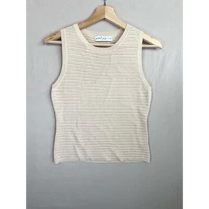 Top tejido pétalo y cachorro beige maisey sin mangas elegante cómodo grande de EE. UU. - Imagen 1 de 8