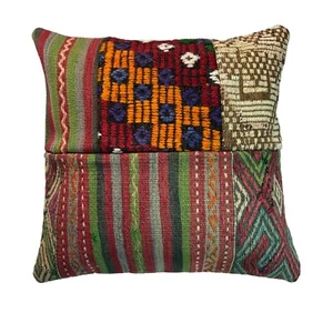 45x45 Einzigartig Kelim-Kissen,Turkish Kilim Pillow, Funda De Cojín Kilim - Bild 1 von 12