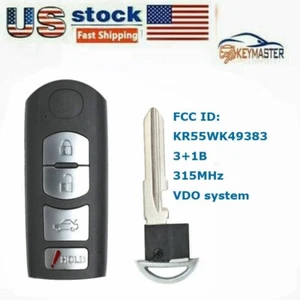 Llavero remoto de repuesto KR55WK49383 para Mazda 6 2009 2010-2012 13 315 MHz - Imagen 1 de 3