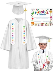 QZYL Preschool Graduation Cap and Gown Set Unisex Kindergarten Graduation Out... - Picture 1 of 7