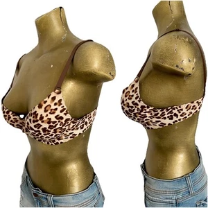 EUC wattierter Bügel-BH aus Mikrofaser mit Leopardenmuster Größe 32B - Bild 1 von 8