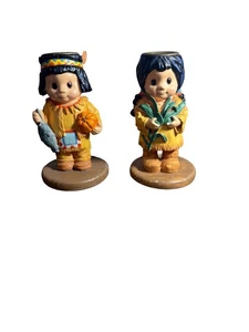 Homco Meisterwerk Porzellan Indianer Kerzenständer Erntedankfest - Bild 1 von 16