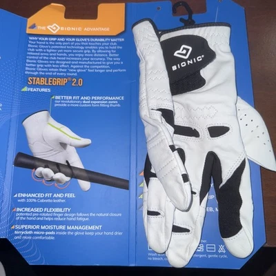 Guante de golf Bionic para hombre con agarre estable para mano derecha 2,0 doble zona de expansión - blanco Foto 1 de 4