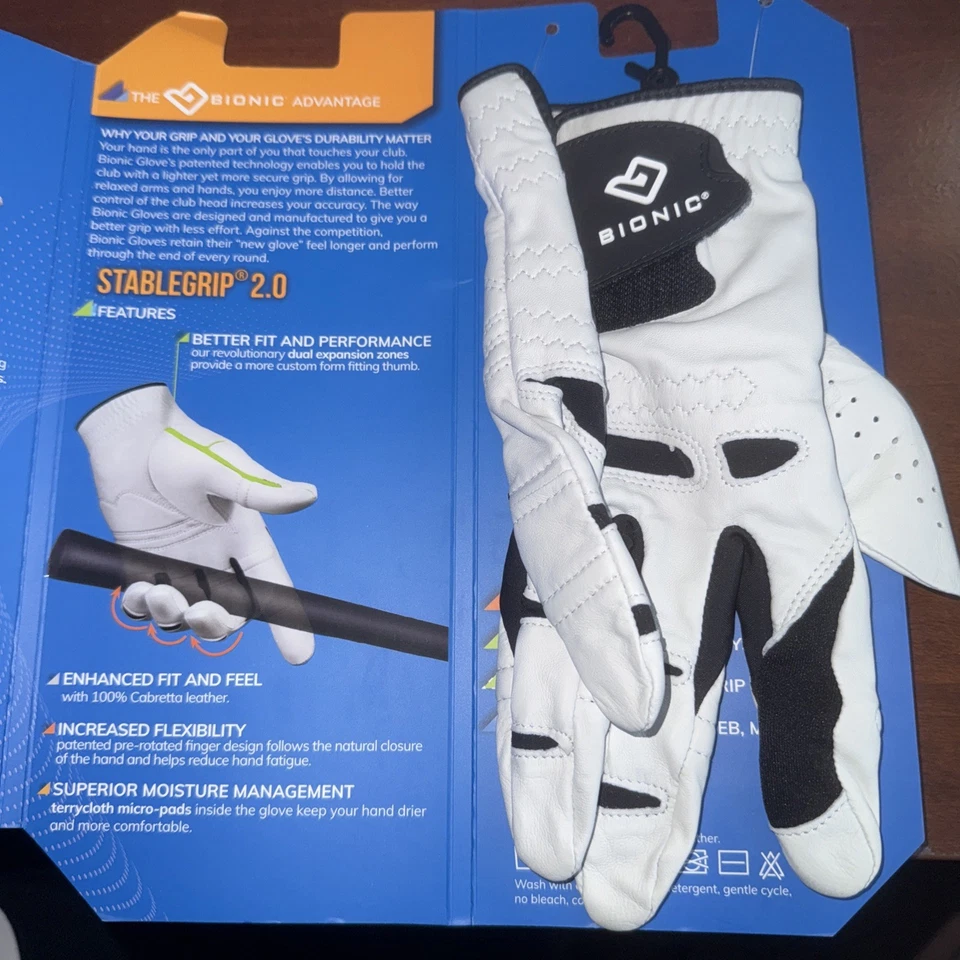 Bionic Men's Right Hand Stable Grip 2.0 Dual Expansion Zone Golf Glove - White - Image 1 of 4