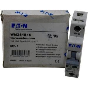 NUOVO Eaton WMZS1B15 15A 1P Tipo B Interruttore UL 489 277V 10kA DIN - Foto 1 di 3