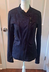 Zella Jacket Womens L Black Asymmetrical Training Athletic  Full Zip Pockets - Picture 1 of 20