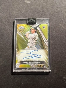 2024 Topps Chrome Black - Tyler Soderstrom Auto #CBA-TS Gold /50 RC Oakland A’s - Foto 1 di 2