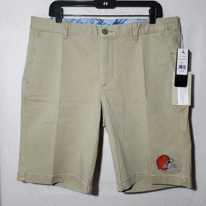 Cleveland Browns Chino Shorts Mens 36 Khaki NFL Football Stretch Tommy Bahama - Picture 1 of 16