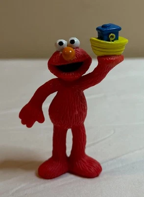 Sesame Street 3" Figure- Elmo Holding Boat - 1997 Tyco - Image 1 of 2